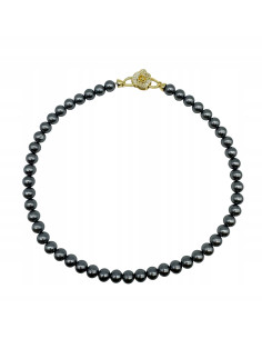 Naszyjnik z pereł PERŁY SZARE pod szyję Lolita...