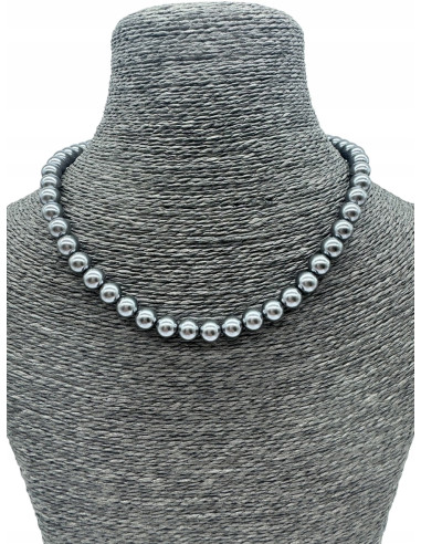 Naszyjnik z pereł PERŁY SZARE pod szyję Lolita...