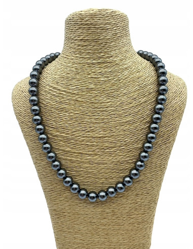 Naszyjnik z pereł PERŁY SZARE pod szyję Lolita...