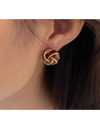 Kolczyki ZŁOTO BORDOWE SUPEŁKI Lolita AKCESORIA...