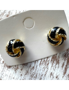 Kolczyki ZŁOTO CZARNE SUPEŁKI Lolita AKCESORIA srebrny...