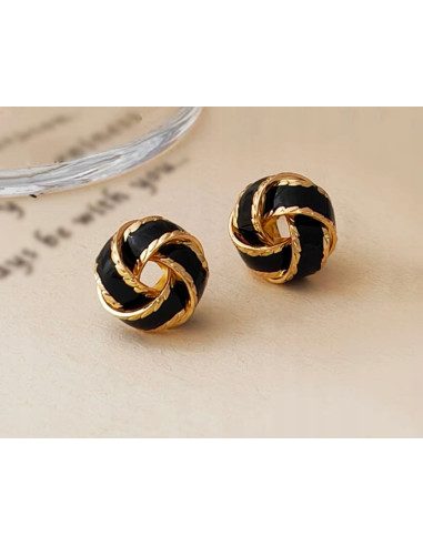 Kolczyki ZŁOTO CZARNE SUPEŁKI Lolita AKCESORIA...