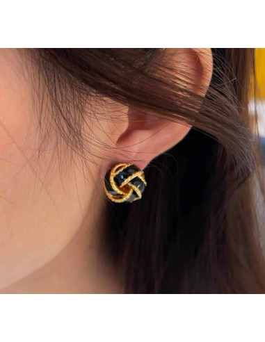 Kolczyki ZŁOTO CZARNE SUPEŁKI Lolita AKCESORIA...