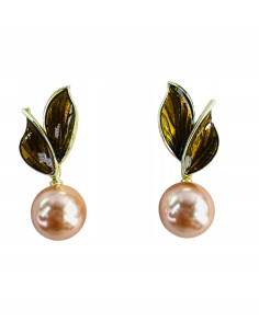 Kolczyki LISTKI Z PERŁĄ PEREŁKI Lolita AKCESORIA srebrny...