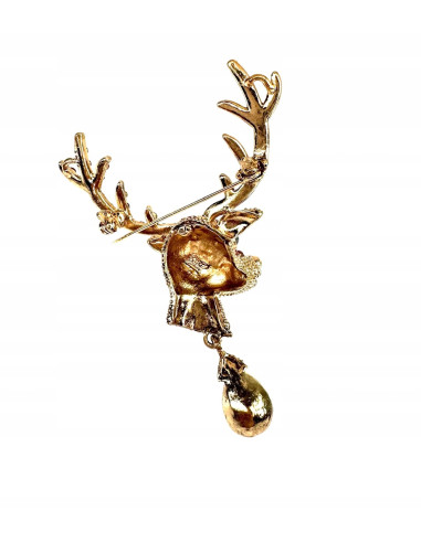 Klasyczna Broszka Brosza JELEŃ POROŻE JELONEK...