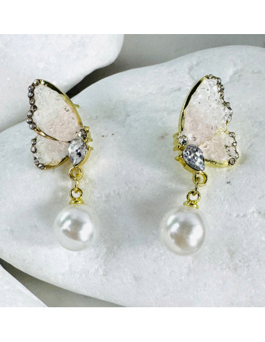 Kolczyki MOTYLKI MOTYLE z PERŁĄ Lolita...