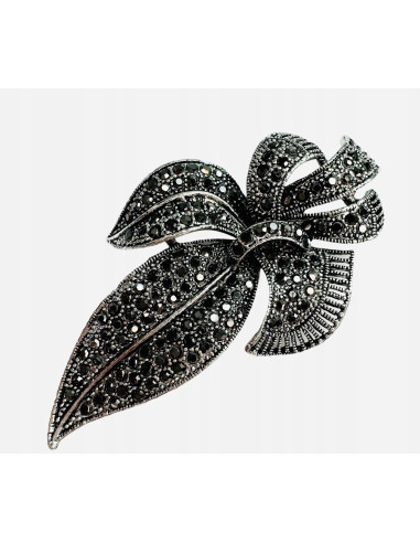 Klasyczna Broszka Brosza Liście srebrny Liść Lolita Accessories