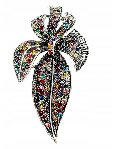 Klasyczna Broszka Brosza Liście srebrny Liść  Lolita Accessories