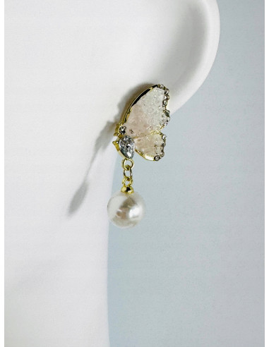 Kolczyki MOTYLKI MOTYLE z PERŁĄ Lolita...