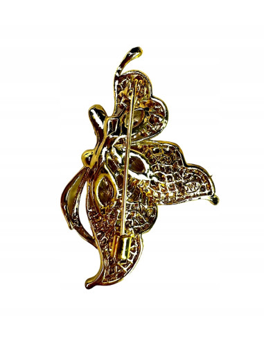 Broszka BROSZA MOTYL z KAMIENIAMI ozdobna...