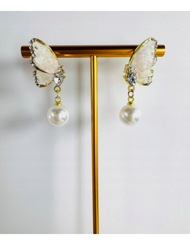 Kolczyki MOTYLKI MOTYLE z PERŁĄ Lolita...