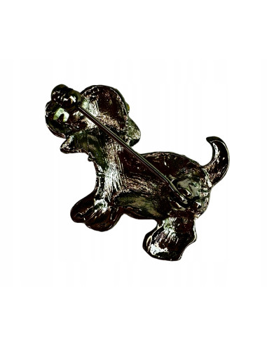 Broszka Brosza PIESEK PUDELEK z kamieniami...