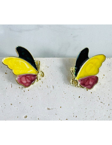 Kolczyki KOLOROWE MOTYLKI MOTYLE Lolita...