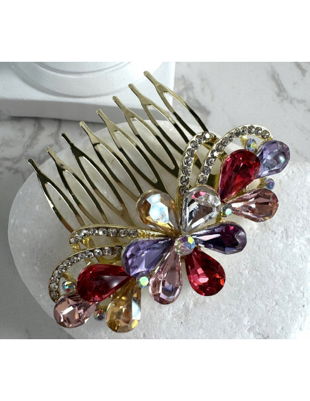 GRZEBIEŃ wsuwany do włosów wtykowy ozdobny diamenty Lolita Akcesoria KOLORY