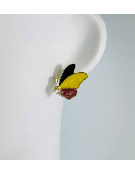 Kolczyki KOLOROWE MOTYLKI MOTYLE Lolita AKCESORIA srebrny sztyft 925