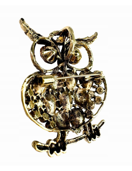 Broszka Brosza SOWA Z KAMIENIAMI Lolita Accessories Przypinka Ozdobna