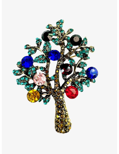 Broszka Brosza VINTAGE DRZEWO Kamienie Lolita...