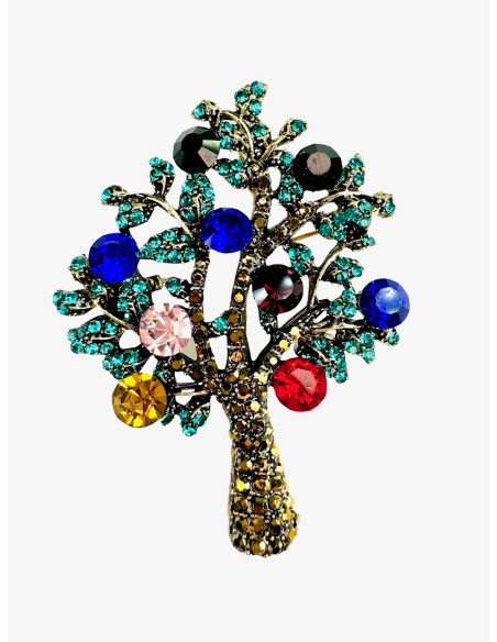 Broszka Brosza VINTAGE DRZEWO Kamienie Lolita Accessories Przypinka Ozdobna