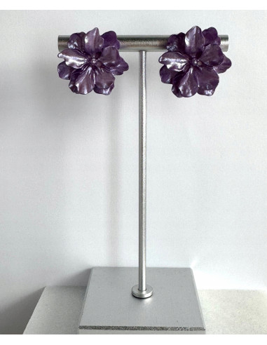 Kolczyki FIOLETOWE KWIATY KWIATKI Lolita...