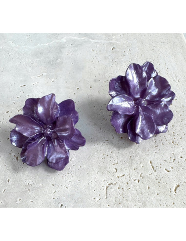 Kolczyki FIOLETOWE KWIATY KWIATKI Lolita...