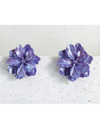 Kolczyki FIOLETOWE KWIATY KWIATKI Lolita...
