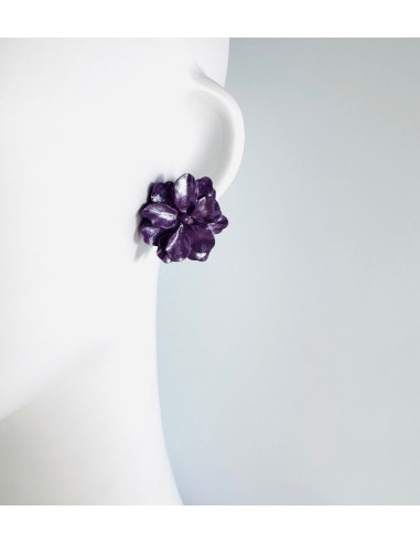 Kolczyki FIOLETOWE KWIATY KWIATKI Lolita...