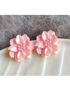 Kolczyki RÓŻOWE KWIATY KWIATKI Lolita AKCESORIA srebrny... 2