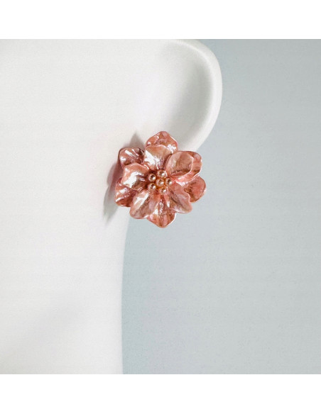 Kolczyki RÓŻOWE KWIATY KWIATKI Lolita AKCESORIA srebrny sztyft 925