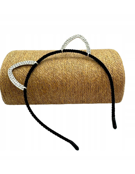 Opaska na włosy Uszka Srebrne Uszka z cyrkoniami Opaska Lolita Accessories