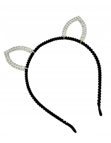 Opaska na włosy Uszka Srebrne Uszka z...