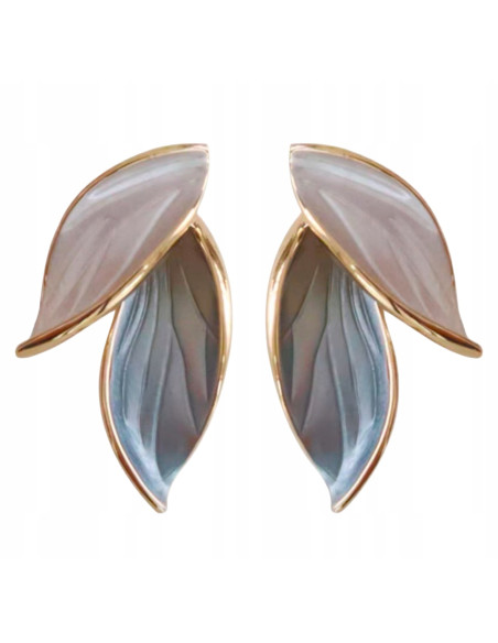 Kolczyki ELEGANCKIE LISTKI LIŚCIE Lolita AKCESORIA srebrny sztyft 925