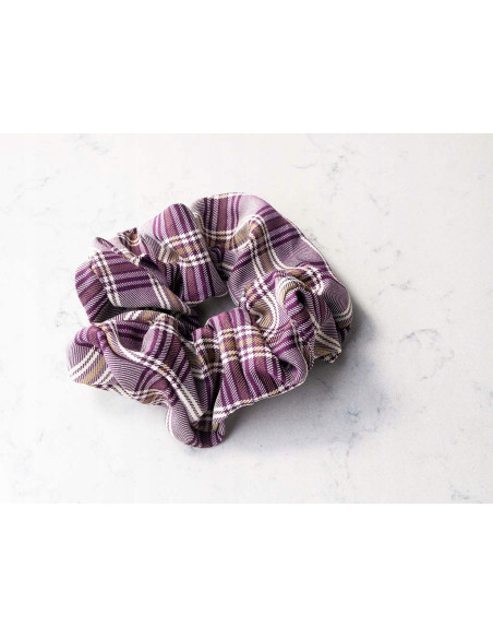 Gumka do włosów Scrunchie Gumka do włosów w oplocie w KRATĘ XXL krata