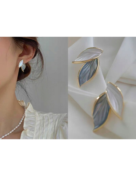 Kolczyki ELEGANCKIE LISTKI LIŚCIE Lolita AKCESORIA srebrny sztyft 925