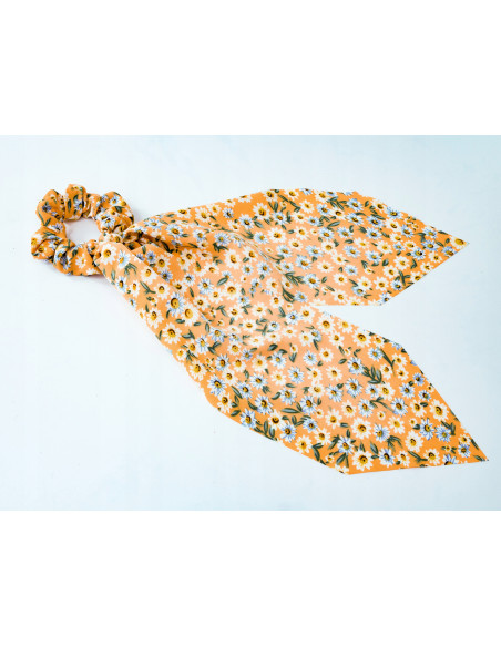Gumka do włosów Scrunchie Gumka do włosów w oplocie z KOKARDĄ XL KWIATUSZKI