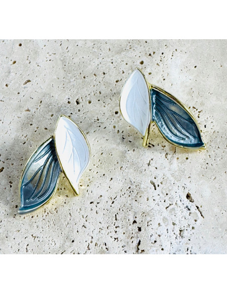 Kolczyki ELEGANCKIE LISTKI LIŚCIE Lolita AKCESORIA srebrny sztyft 925