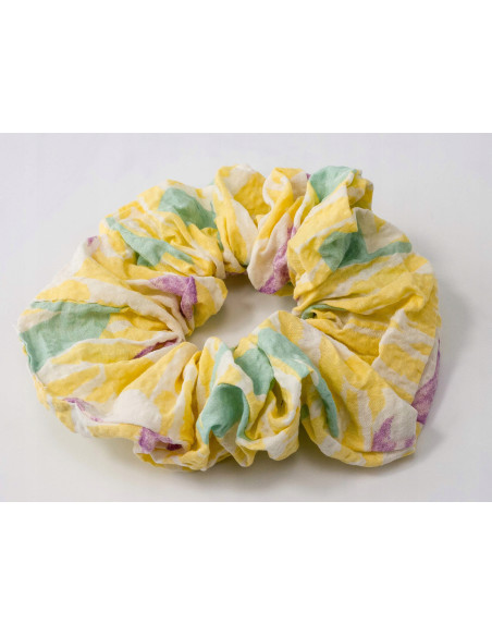 Gumka do włosów Scrunchie Gumka do włosów w oplocie KWIATY EKO