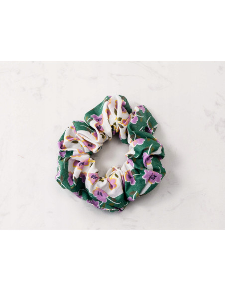 Gumka do włosów Scrunchie Gumka do włosów w oplocie KWIATKI EKO