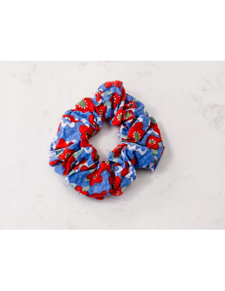 Gumka do włosów Scrunchie Gumka do włosów w oplocie KWIATKI EKO