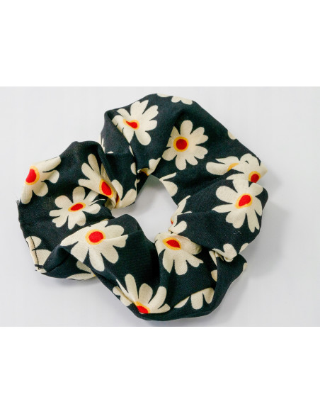 Gumka do włosów Scrunchie Gumka do włosów w oplocie KWIATKI STOKROTKI