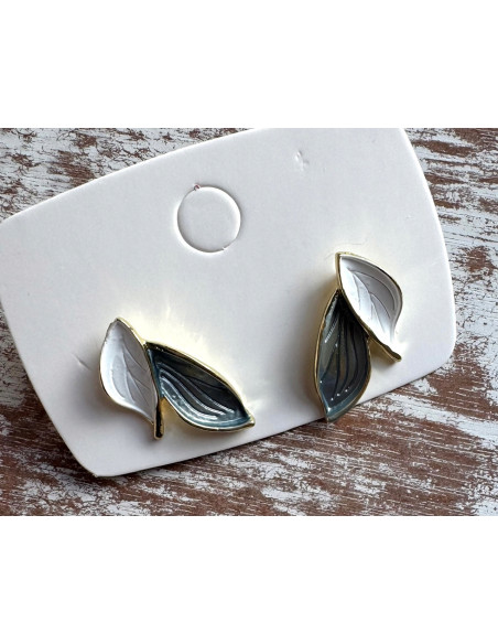 Kolczyki ELEGANCKIE LISTKI LIŚCIE Lolita AKCESORIA srebrny sztyft 925