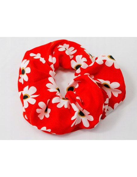 Gumka do włosów Scrunchie Gumka do włosów w oplocie KWIATKI STOKROTKI