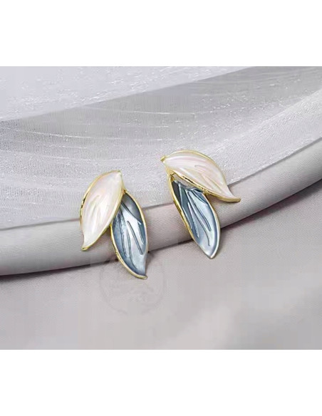 Kolczyki ELEGANCKIE LISTKI LIŚCIE Lolita AKCESORIA srebrny sztyft 925