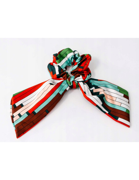 Gumka do włosów Scrunchie Gumka do włosów w oplocie z KOKARDĄ XL