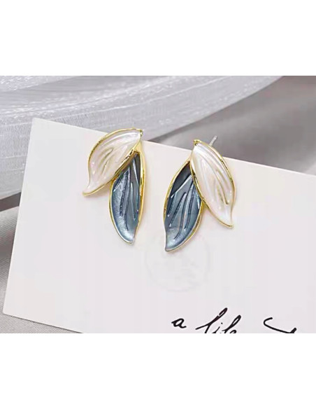 Kolczyki ELEGANCKIE LISTKI LIŚCIE Lolita AKCESORIA srebrny sztyft 925