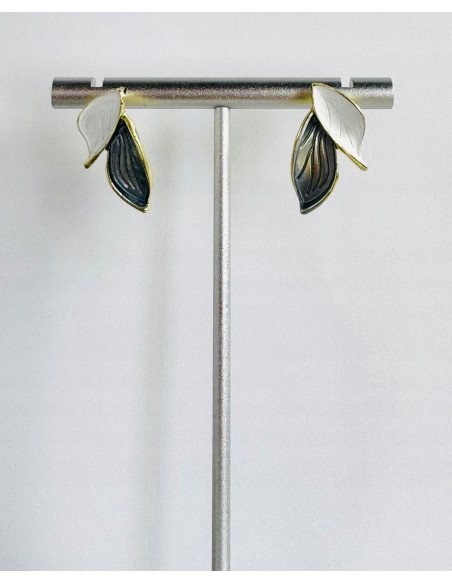 Kolczyki ELEGANCKIE LISTKI LIŚCIE Lolita AKCESORIA srebrny sztyft 925