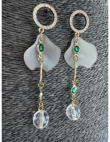 Kolczyki PATKI NA ŁAŃCUSZKU KWIATKI Lolita...