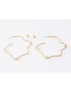 Kolczyki Koła z perłą nie uczulające Lolita Accessories...