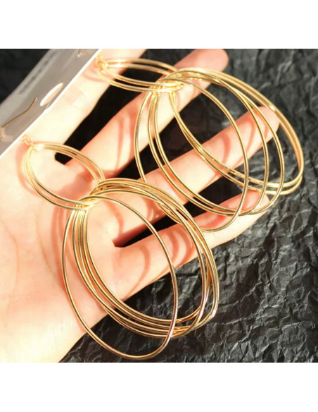 Kolczyki MAXI XL ZŁOTE KOŁA ŁEZKI Lolita Accessories