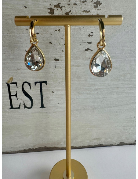 Kolczyki Połyskujące Łezki Kryształki Lolita Accessories srebrny sztyft 925