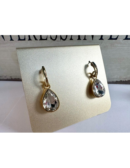 Kolczyki Połyskujące Łezki Kryształki Lolita Accessories srebrny sztyft 925